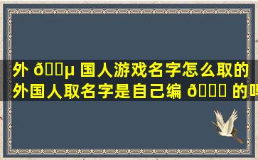 外 🐵 国人游戏名字怎么取的（外国人取名字是自己编 💐 的吗）